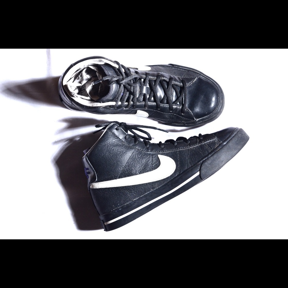 Nike high top patterned leather sneakers